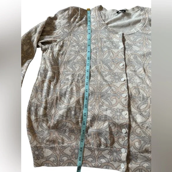 Talbots Women’s Button Down Cardigan 
Metallic Beige Floral Print Size 2X - Picture 7 of 15